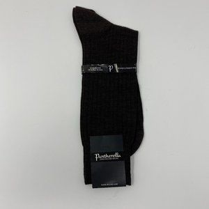 NEW pantherella brown superfine merino wool hand linked toe mens socks
